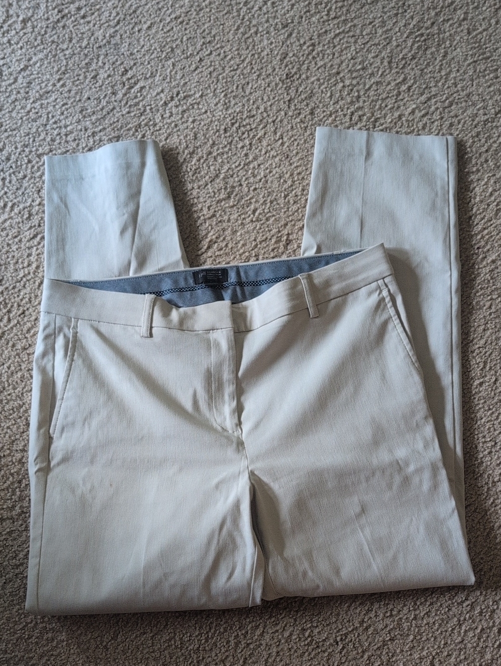 J. Jill Wearever Collection Refined Woven Trouser Beige/Taupe Straight-Leg Pants